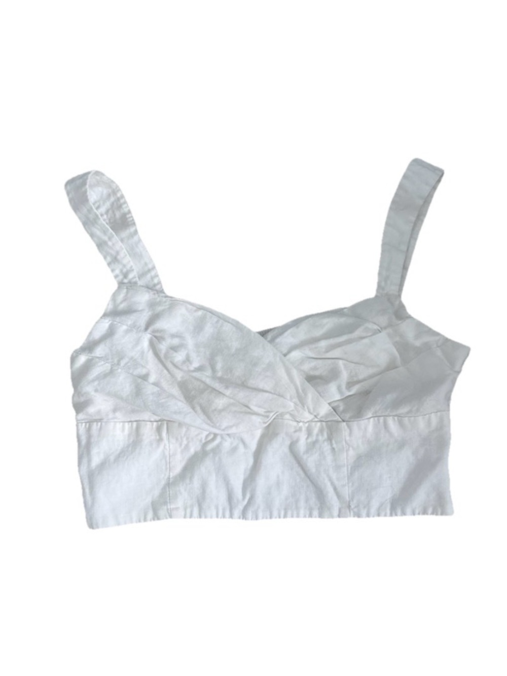 Banana Republic Women’s Crop Top Linen Blend Cream Size 12